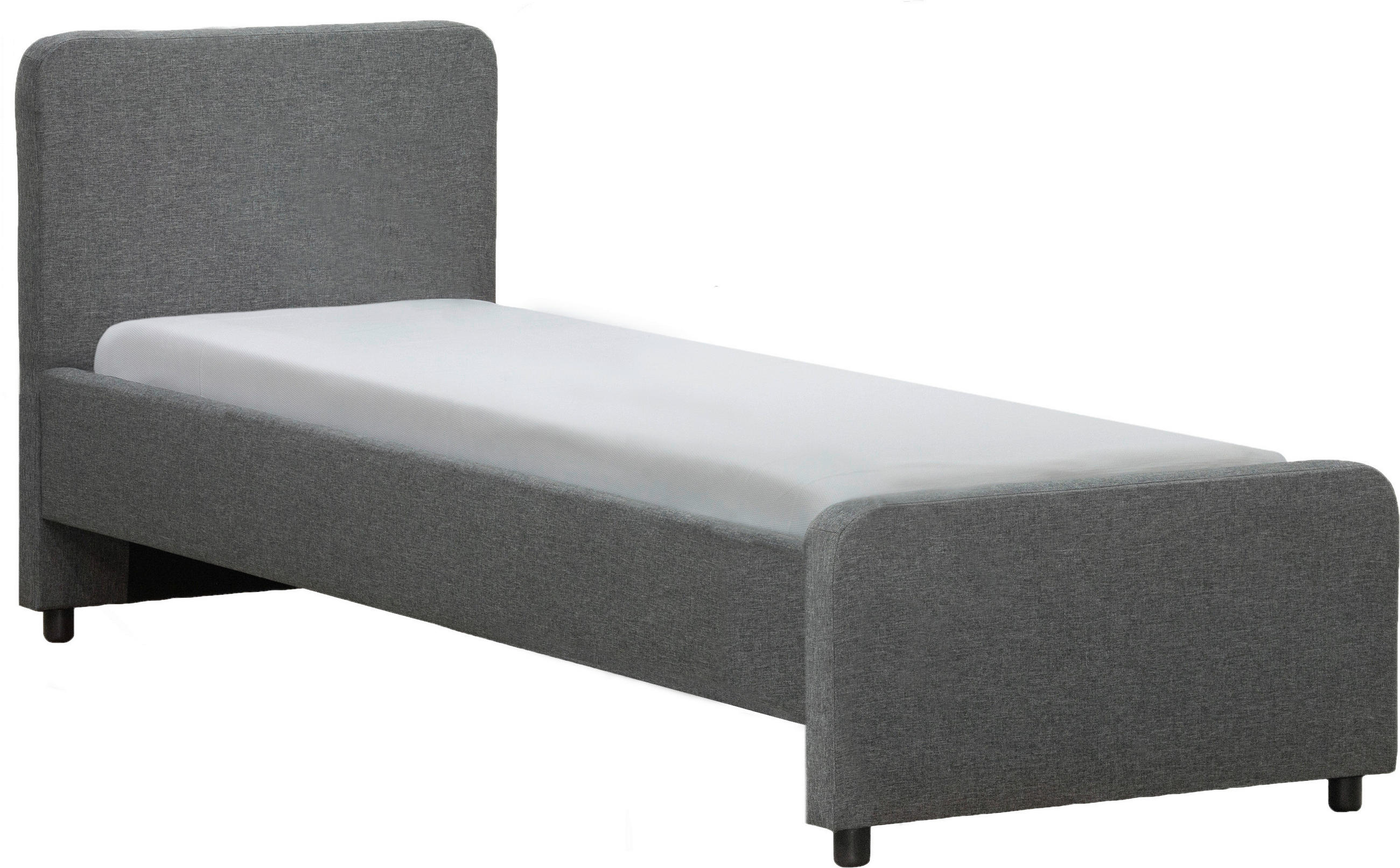 POLSTERBETT 90/200 cm,  in  - Dunkelgrau/Schwarz, KONVENTIONELL, Holz/Textil (90/200cm) - Boxxx