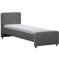 POLSTERBETT 90/200 cm,  in  - Dunkelgrau/Schwarz, KONVENTIONELL, Holz/Textil (90/200cm) - Boxxx