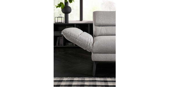 ECKSOFA in Flachgewebe Hellgrau  - Hellgrau/Schwarz, Design, Textil/Metall (212-253/253-321cm) - Dieter Knoll