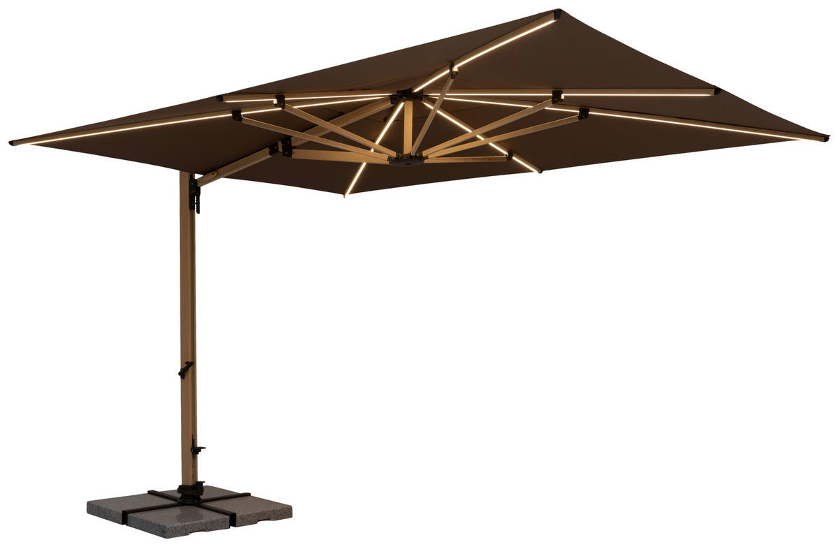 AMPELSCHIRM 400x300 cm Greige  - Greige/Eichefarben, Basics, Textil/Metall (400/300cm) - Doppler