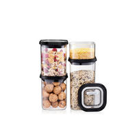 FÖRVARINGSBURK 0,4 l  - stålfärgad/svart, Basics, metall/glas (22,2/11,5/26,3cm) - Gefu