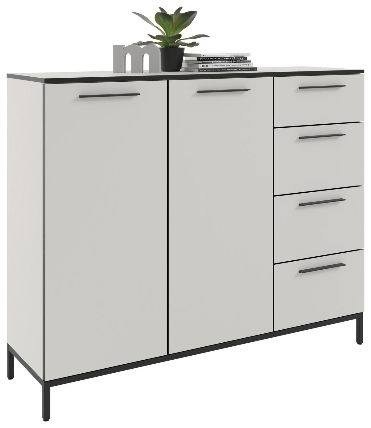 SIDEBOARD Soul  in 135/111/40 cm  - Schwarz/Weiß, MODERN, Holzwerkstoff/Metall (135/111/40cm)