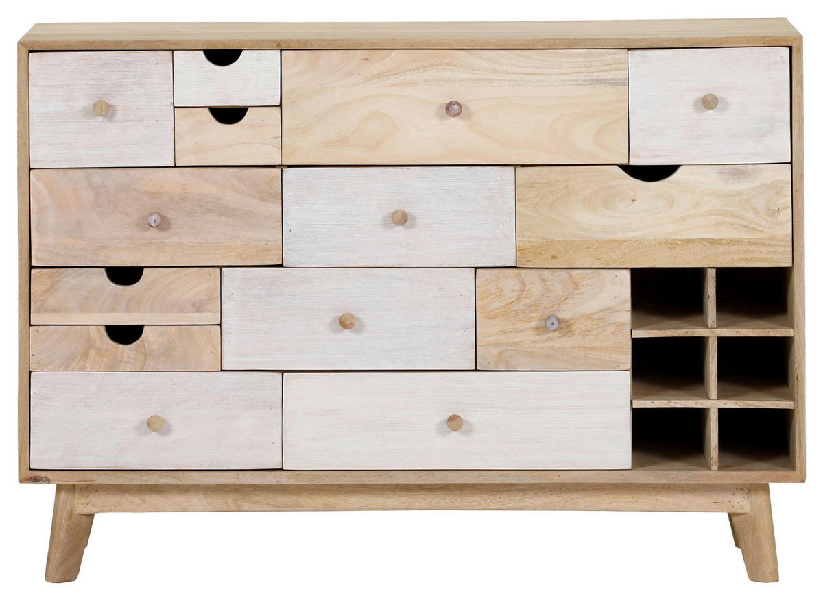 KOMMODE Kata  in 115/80/42 cm  - Naturfarben/Weiß, Design, Holz (115/80/42cm) - Landscape