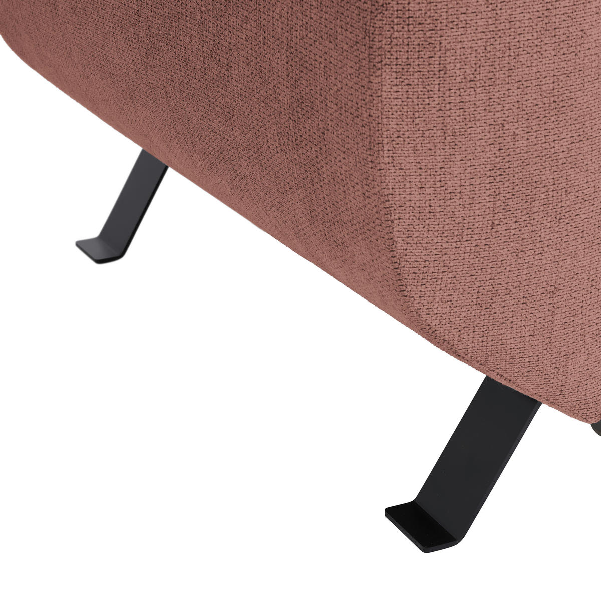 HÖRNSOFFA i vävt tyg korall  - svart/korall, Modern, metall/textil (257/198cm) - MID.YOU