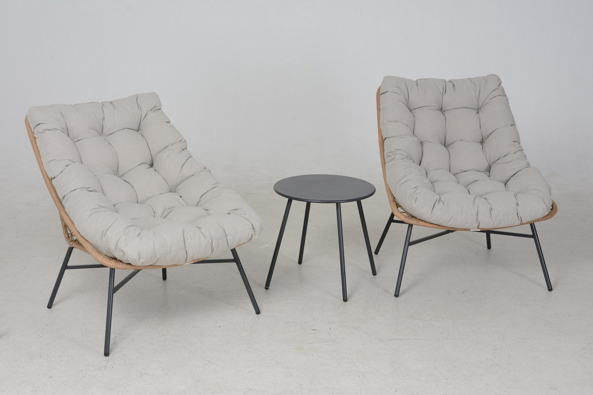 VRTNI SET   metal, plastika, tekstil  antracit, prirodne boje, bež  - prirodne boje/bež, Moderno, metal/tekstil - Ambia Garden