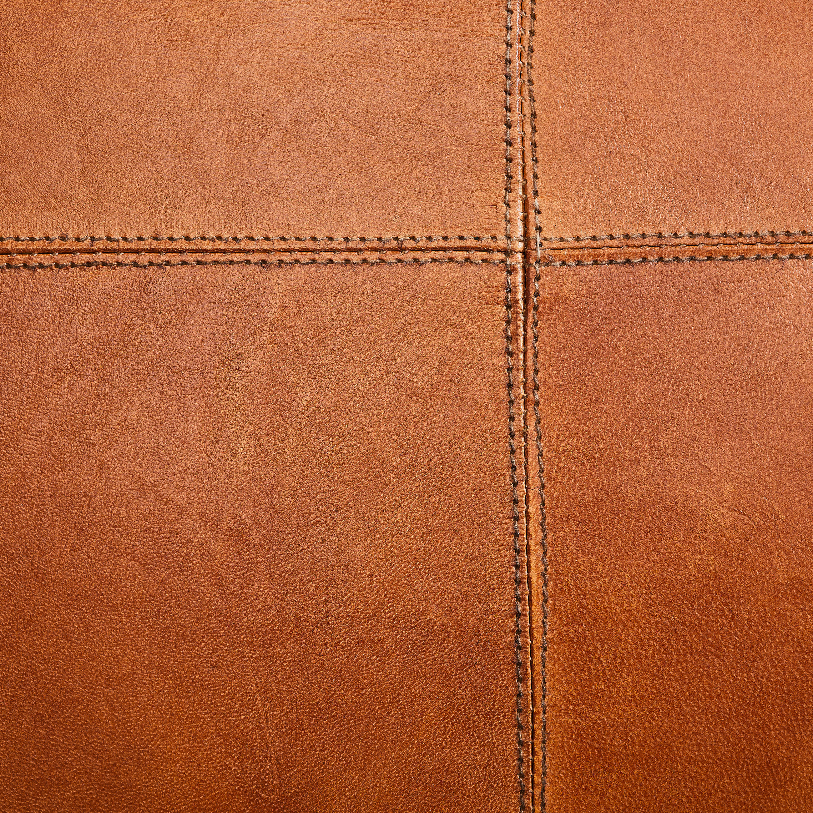 Thumbnail - Landscape Hocker, Cognac, Leder, Echtleder, Ziegenleder, Lederoptik, rund, 60x30x60 cm, erweiterbar (Typenauswahl), Wohn...
