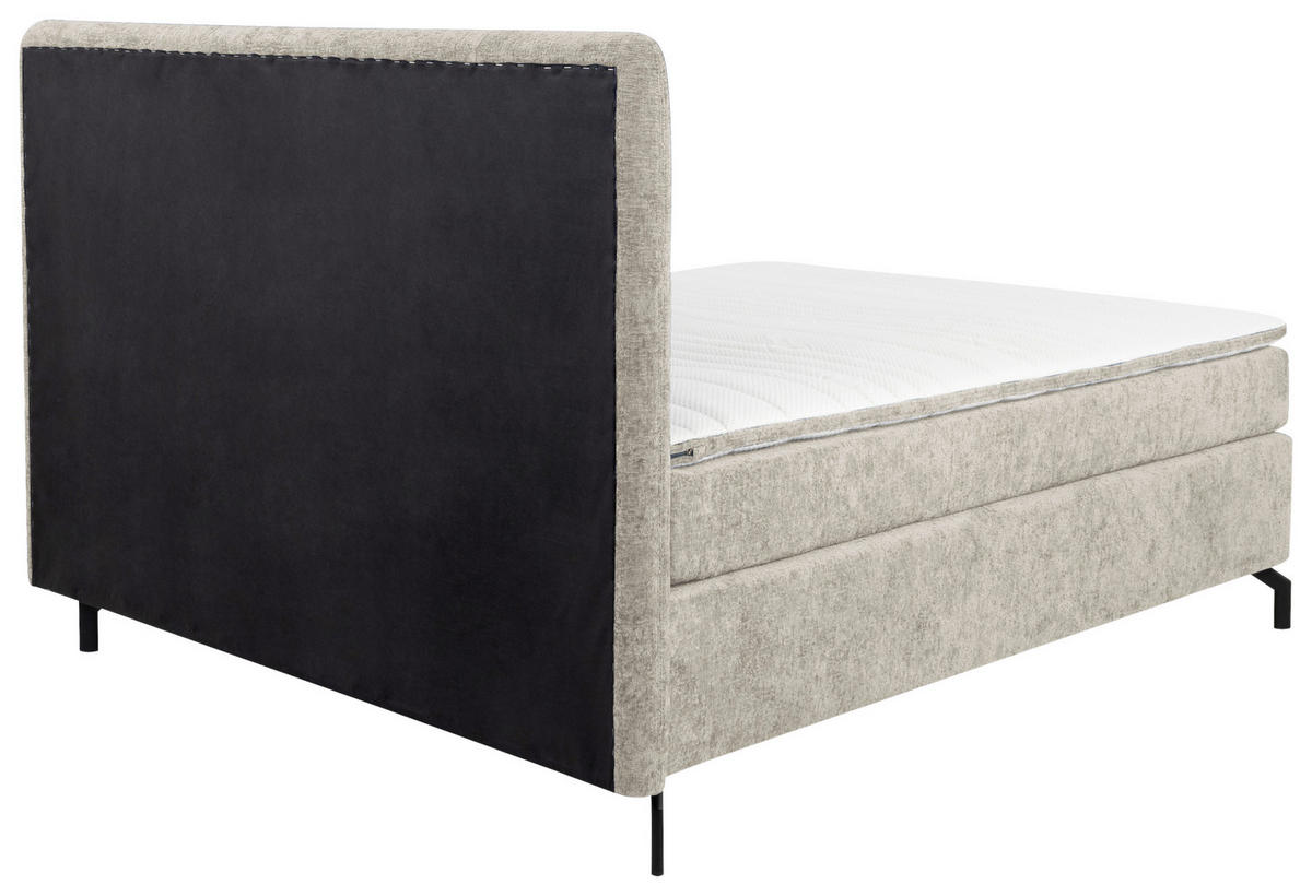 BOXSPRINGBETT 160/200 cm  in Beige  - Beige/Schwarz, Design, Textil/Metall (160/200cm) - Esposa