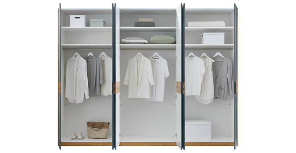 DREHTÜRENSCHRANK 299,2/229,4/59,5 cm,  in Blau, Eichefarben, 6-türig  - Blau/Eichefarben, Design, Holzwerkstoff/Metall (299,2/229,4/59,5cm) - Dieter Knoll