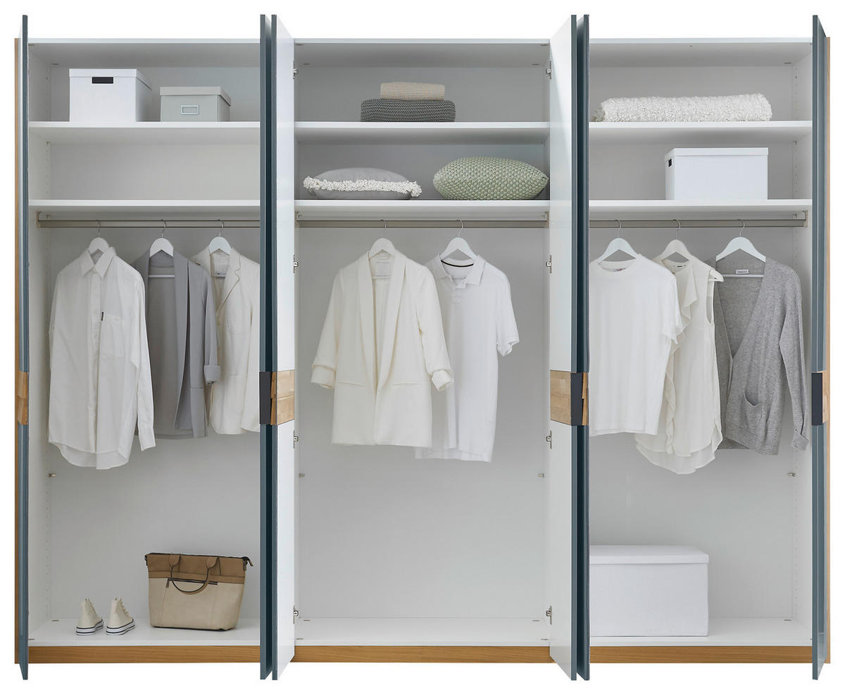 DREHTÜRENSCHRANK 299,2/229,4/59,5 cm,  in Blau, Eichefarben, 6-türig  - Blau/Eichefarben, Design, Holzwerkstoff/Metall (299,2/229,4/59,5cm) - Dieter Knoll