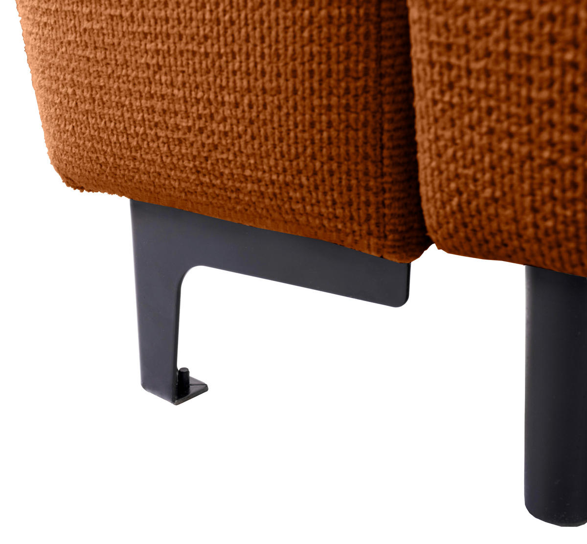 ECKSOFA Moli Rostfarben Mikrofaser  - Rostfarben/Schwarz, Design, Textil/Metall (236/148cm) - MID.YOU