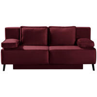 SCHLAFSOFA Weinrot  - Weinrot/Schwarz, Konventionell, Textil/Metall (197/91/88cm) - Novel
