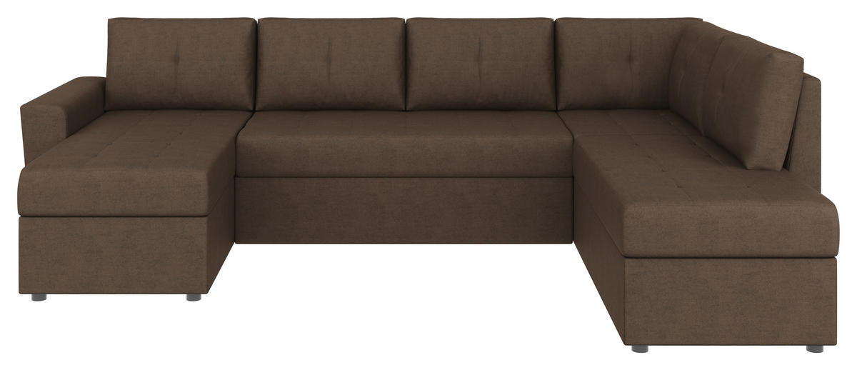 WOHNLANDSCHAFT TERMOLI Braun Jacquard  - Schwarz/Braun, Design, Kunststoff/Textil (155/297/212cm) - MID.YOU