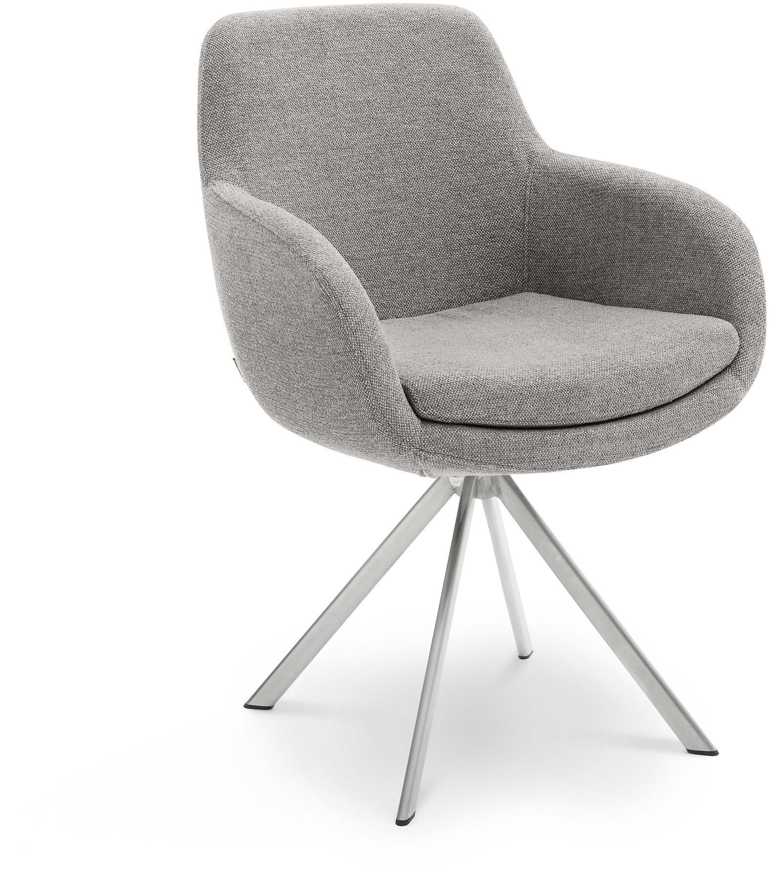 ARMLEHNSTUHL  in Edelstahl Webstoff  - Taupe/Edelstahlfarben, Design, Textil/Metall (62/86/66cm) - Musterring