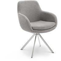 ARMLEHNSTUHL  in Edelstahl Webstoff  - Taupe/Edelstahlfarben, Design, Textil/Metall (62/86/66cm) - Musterring