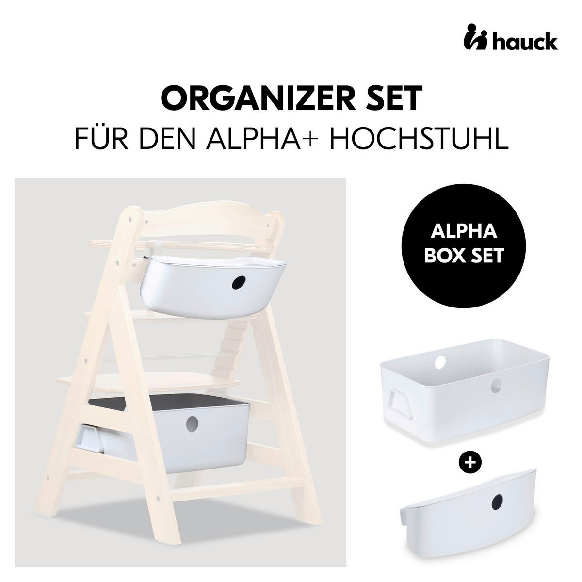 AUFBEWAHRUNGSBOX 2er SET ALPHA +  - Weiß, Basics, Kunststoff (26/16/47cm) - Hauck