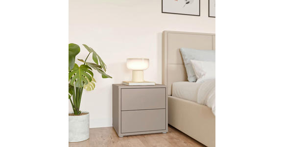 NACHTSCHRANK 50/48/42 cm  - Taupe/Silberfarben, Trend, Holzwerkstoff/Kunststoff (50/48/42cm) - Carryhome