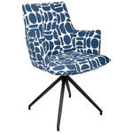 ARMLEHNSTUHL  in Eisen Jacquard  - Blau/Schwarz, Design, Textil/Metall (59/89,5/63cm) - Novel