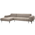 ECKSOFA in Chenille Beige  167/311 cm  - Beige/Schwarz, Design, Textil/Metall (167/311cm) - Xora