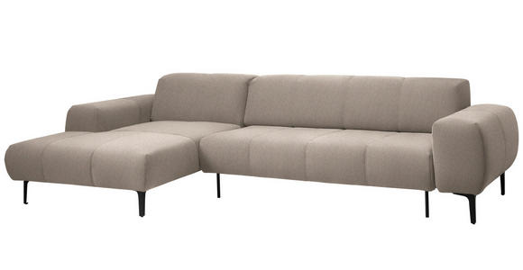 ECKSOFA in Chenille Beige 167/311 cm - Beige/Schwarz, Design, Textil/Metall (167/311cm) - Xora