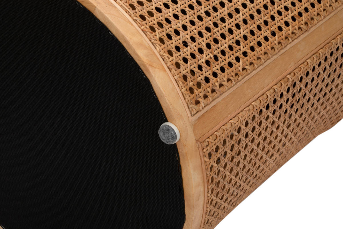 HOCKER Flachgewebe Rattan, Kautschukholz Naturfarben, Beige  - Beige/Naturfarben, KONVENTIONELL, Holz/Textil (40/45/40cm) - MID.YOU