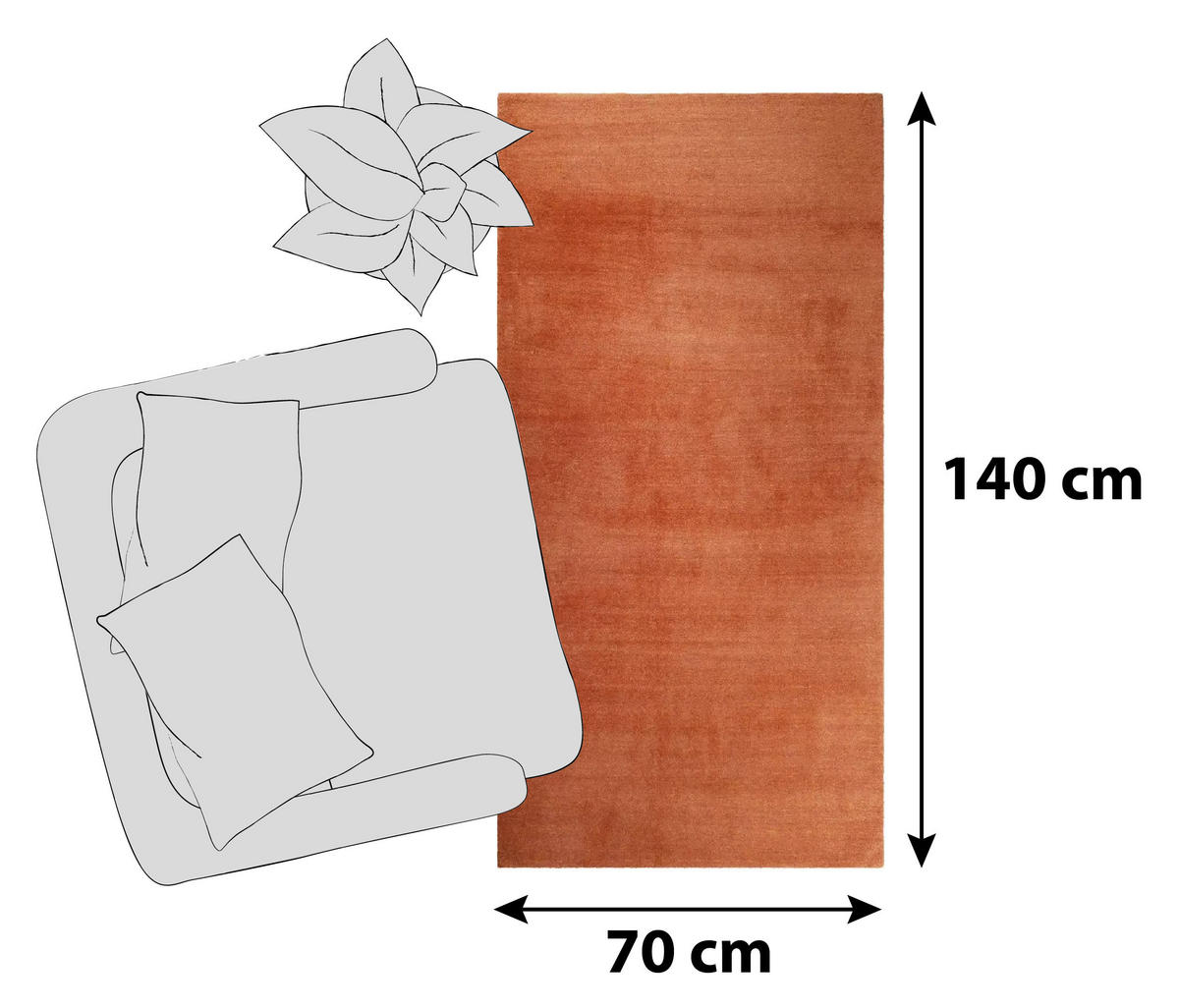 HOCHFLORTEPPICH 70/140 cm ESP-4223-37 Orange  - Orange, Basics, Textil (70/140cm) - Esprit