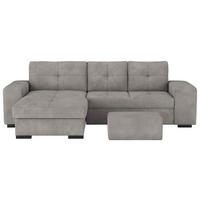 ECKSCHLAFSOFA in Mikrofaser Grau  - Schwarz/Grau, MODERN, Kunststoff/Textil (156/268cm) - MID.YOU
