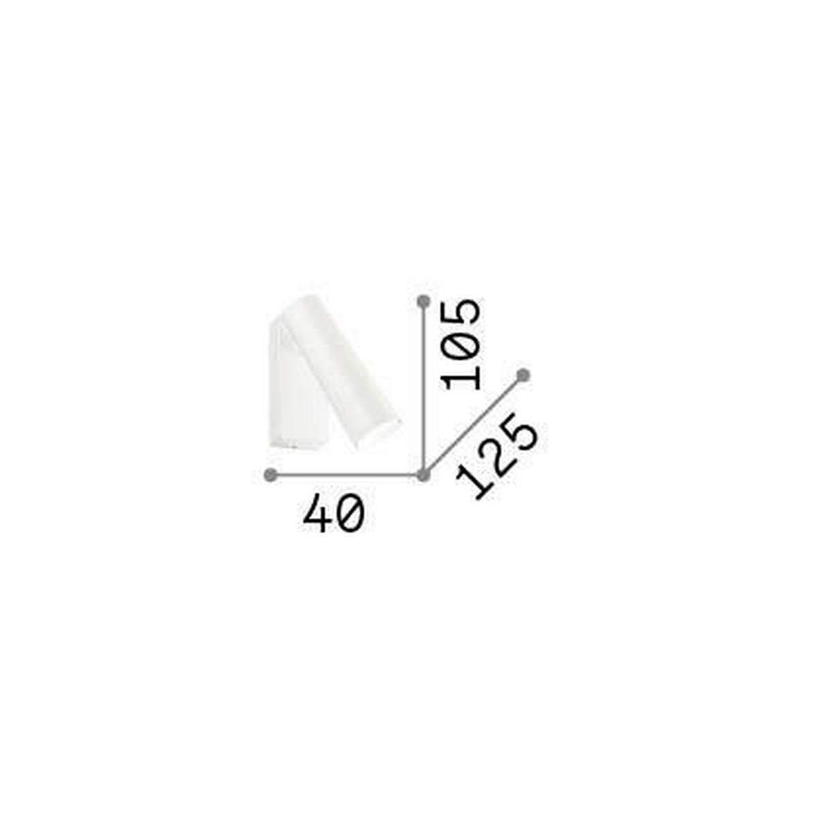 LED-WANDLEUCHTE Pippe Nero 4/10,5/12,5 cm   - Schwarz, Design, Metall (4/10,5/12,5cm) - Ideal Lux