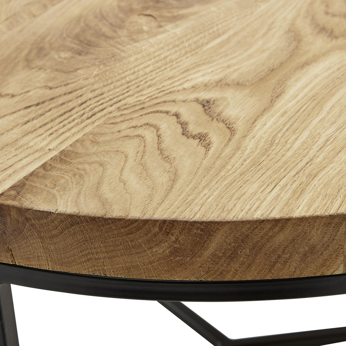 COUCHTISCH in Holz, Metall 60/60/38 cm  - Eichefarben/Schwarz, Design, Holz/Metall (60/60/38cm) - Novel