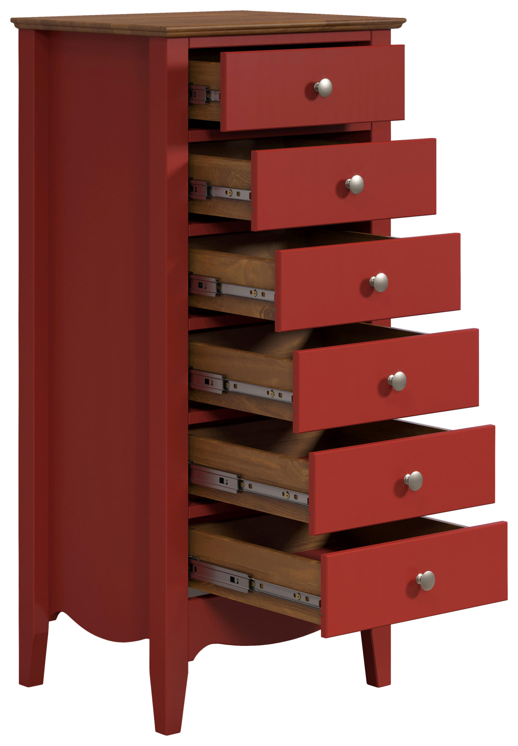KOMMODE 50/110/42 cm Kiefer massiv - Dunkelbraun/Silberfarben, LIFESTYLE, Holz/Metall (50/110/42cm)