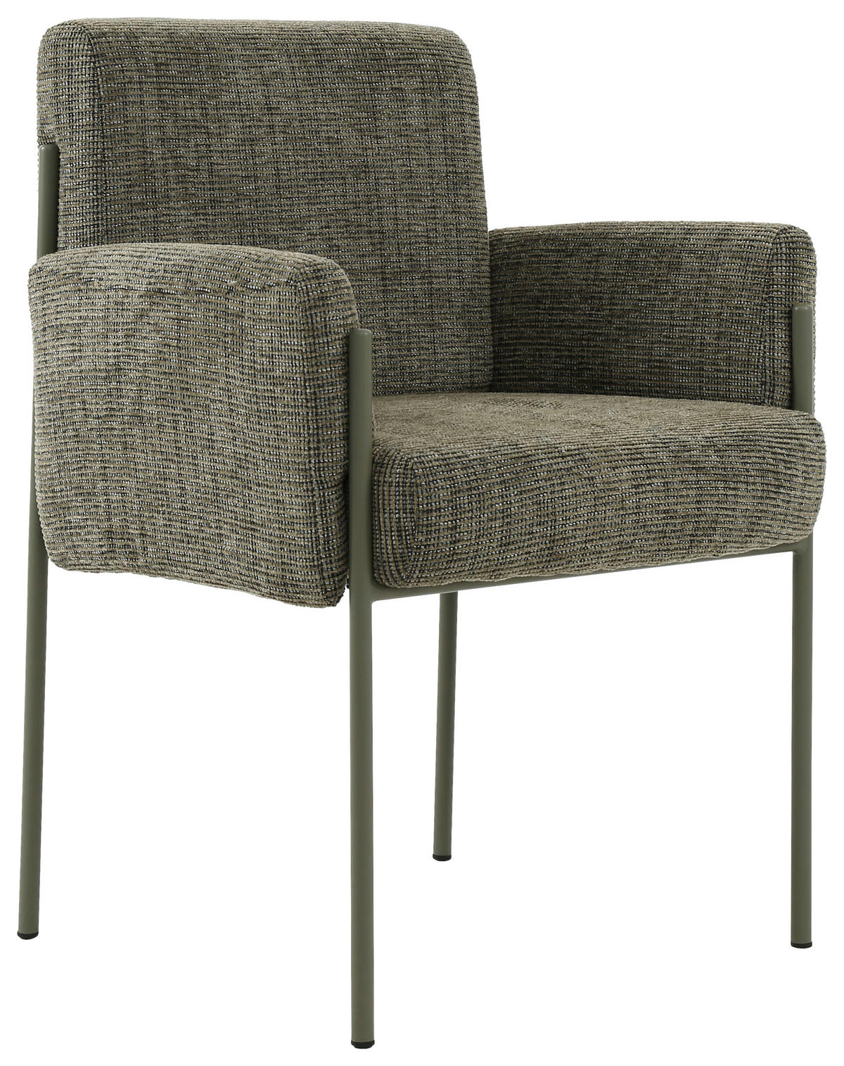 ARMLEHNSTUHL  in Eisen Webstoff  - Grün, Design, Textil/Metall (62/86/63cm) - Novel