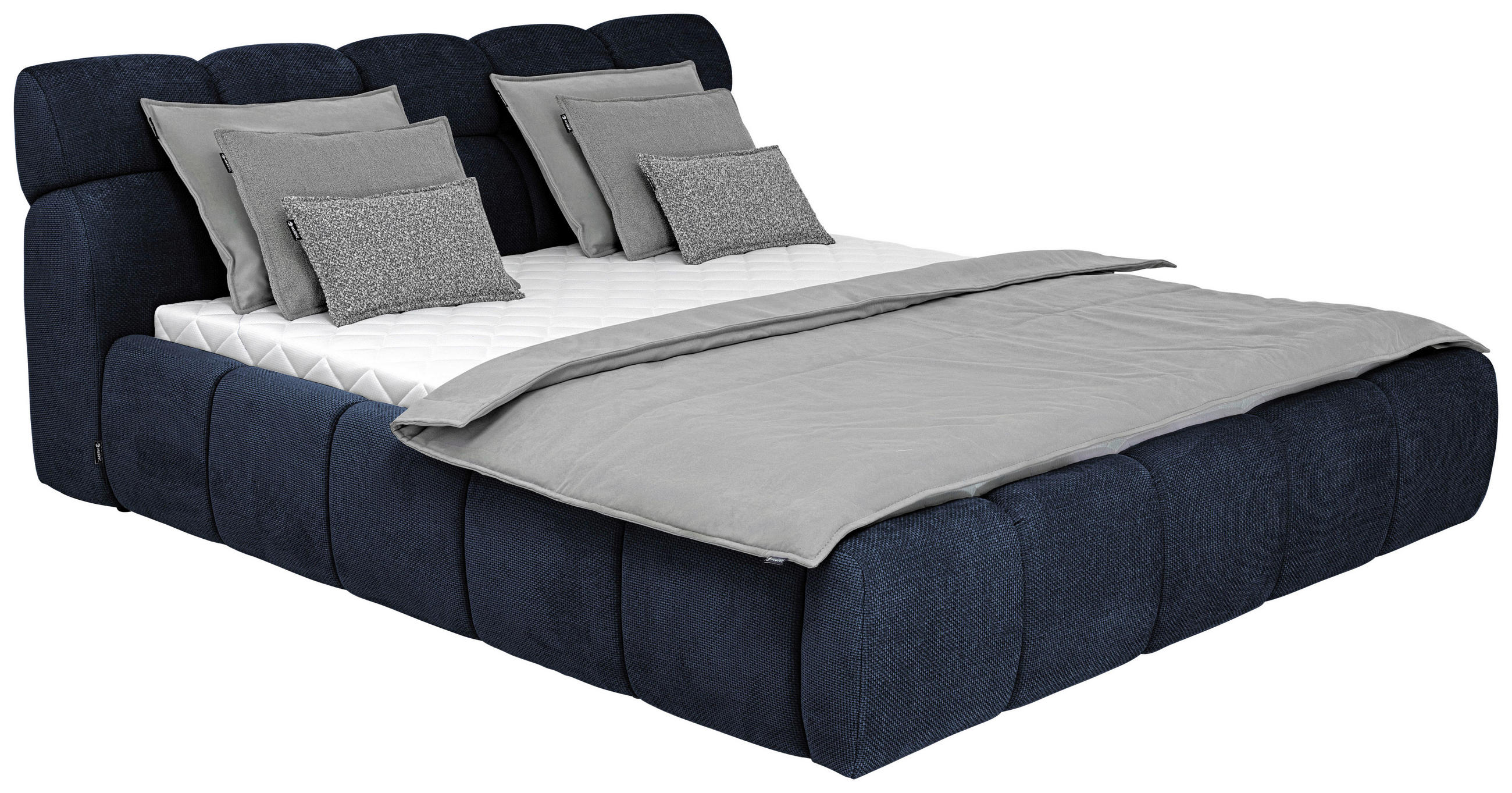 POLSTERBETT 180/200 cm  in Dunkelblau  - Schwarz/Dunkelblau, Design, Kunststoff/Textil (180/200cm) - Esposa