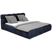 POLSTERBETT 180/200 cm  in Dunkelblau  - Schwarz/Dunkelblau, Design, Kunststoff/Textil (180/200cm) - Esposa