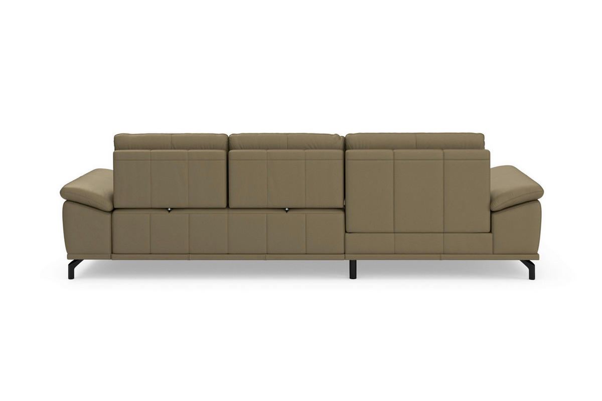 ROHOVÁ SEDAČKA, kůže, olivově zelená - černá/olivově zelená, Basics, kov/kůže (176/301cm) - Sit & More
