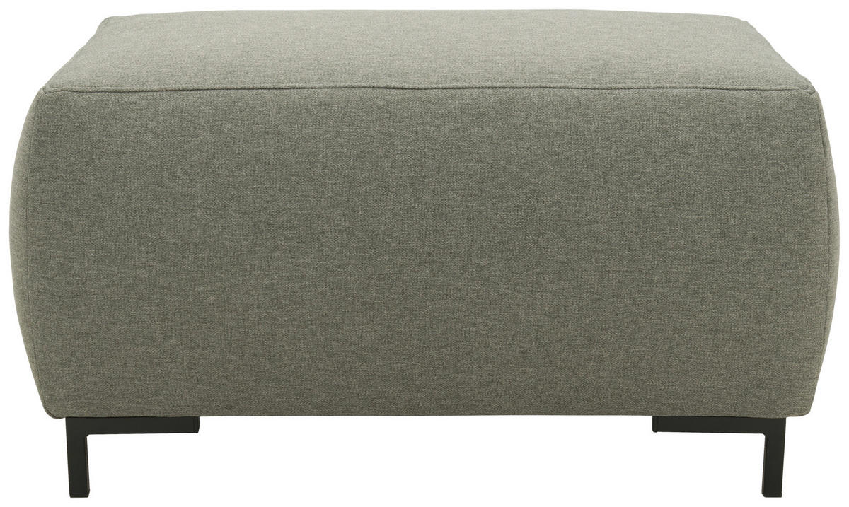 HOCKER Webstoff Graubraun  - Graubraun/Schwarz, Design, Textil/Metall (88/44/68cm) - LOOKS by W.Joop