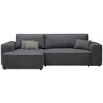 ECKSOFA in Plüsch Dunkelgrau  - Dunkelgrau/Blaugrau, Design, Kunststoff/Textil (152/288cm) - Xora