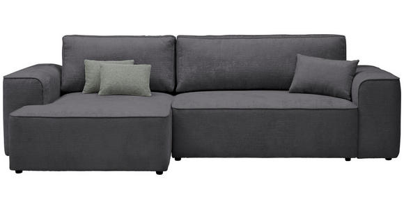 ECKSOFA  in Plüsch Dunkelgrau  - Dunkelgrau/Blaugrau, Design, Kunststoff/Textil (152/288cm) - Xora