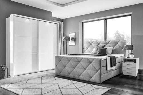 BOXSPRINGBETT 180/200 cm  in Anthrazit  - Anthrazit/Schwarz, KONVENTIONELL, Kunststoff/Textil (180/200cm) - Ti'me