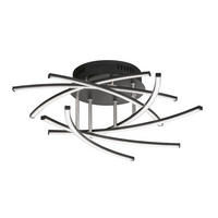 LED-DECKENLEUCHTE Cross TW 55 cm  - Sandfarben/Schwarz, Design, Metall (55cm) - Fischer & Honsel