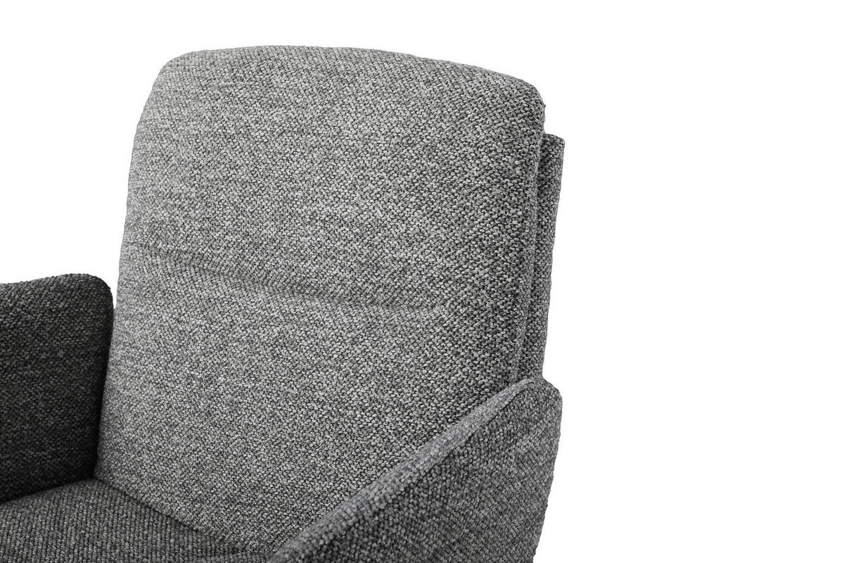 BARHOCKER Webstoff Grau Eisen Sitzfläche 360° drehbar  - Schwarz/Grau, Design, Textil/Metall (55/92-117/54cm) - Novel