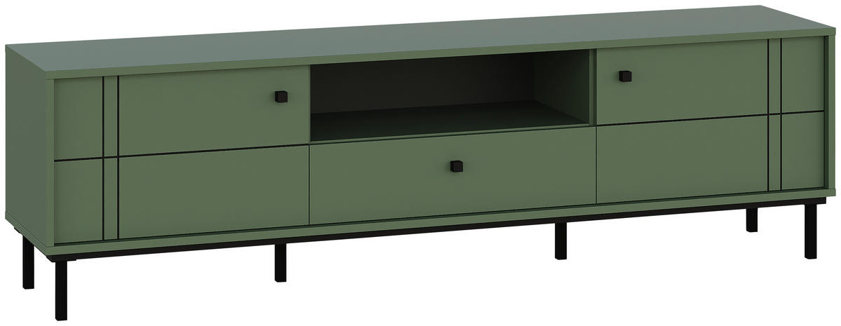 LOWBOARD  in 170/49,2/37 cm  - Schwarz/Grün, MODERN, Holzwerkstoff/Kunststoff (170/49,2/37cm) - Carryhome