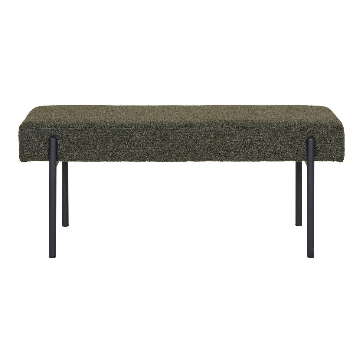 GARDEROBENBANK Swindon  in 100/42,5/36 cm  - Dunkelgrün/Schwarz, Design, Textil/Metall (100/42,5/36cm) - MID.YOU