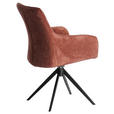 ARMLEHNSTUHL  in Eisen Webstoff  - Cognac/Schwarz, Design, Textil/Metall (64/88/60cm) - Novel