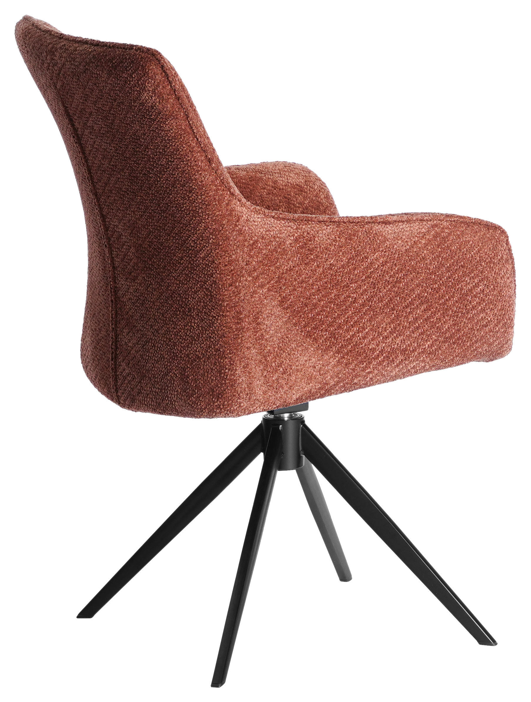 ARMLEHNSTUHL  in Eisen Webstoff  - Cognac/Schwarz, Design, Textil/Metall (64/88/60cm) - Novel