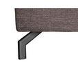 ECKSOFA Dunkelbraun Chenille  - Dunkelbraun/Schwarz, KONVENTIONELL, Textil/Metall (185/240cm) - Carryhome