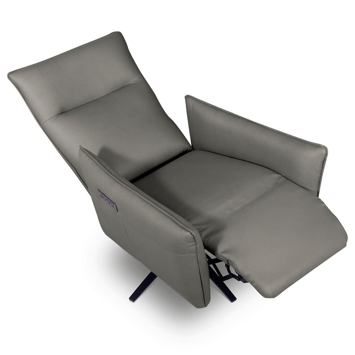 RELAXSESSEL Textil Grau  - Schwarz/Grau, Design, Textil/Metall (77/107/88cm) - Livetastic
