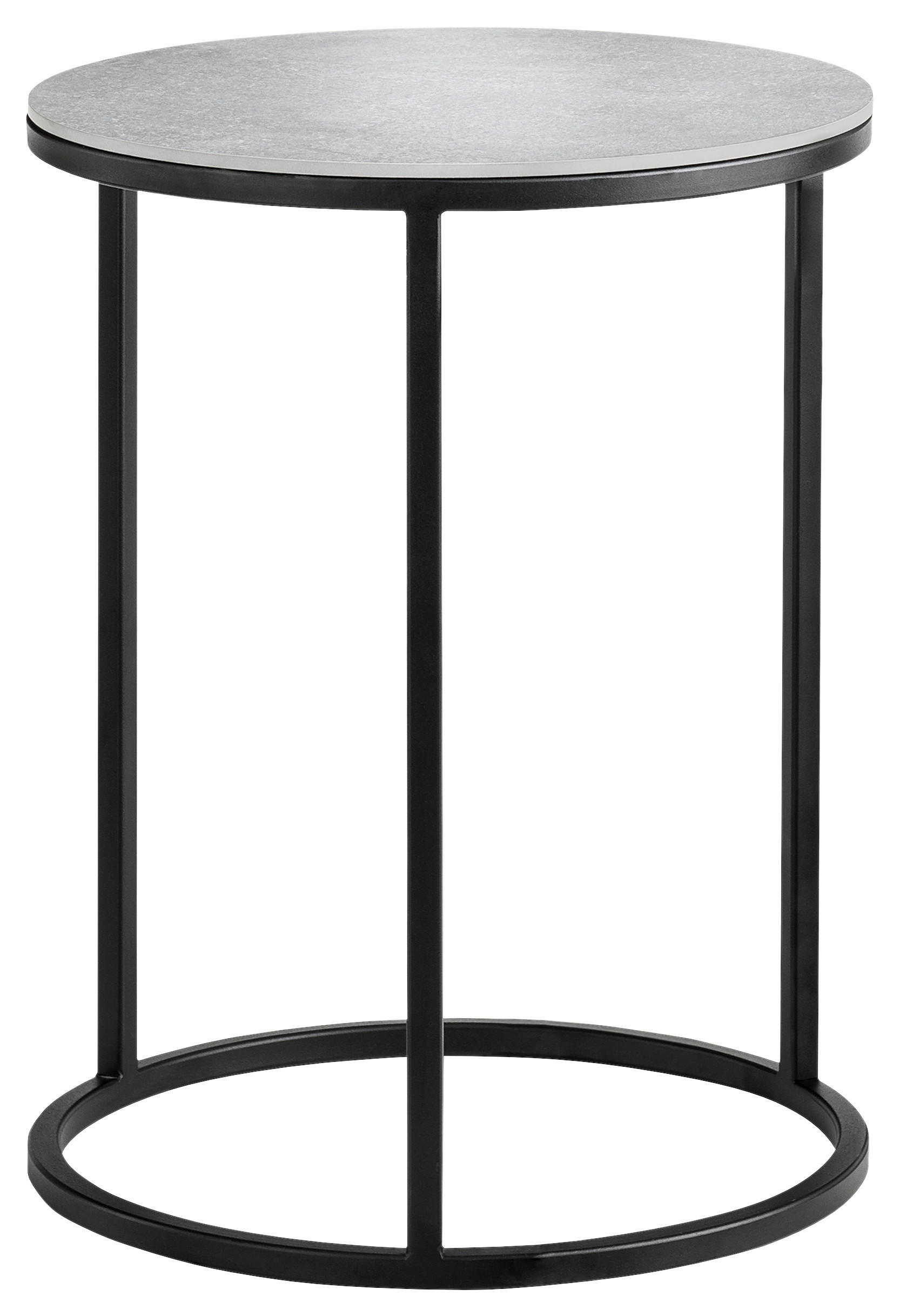 BEISTELLTISCH Metall  - Schwarz/Grau, Design, Keramik/Metall (39/39/54cm) - Johann Jakob