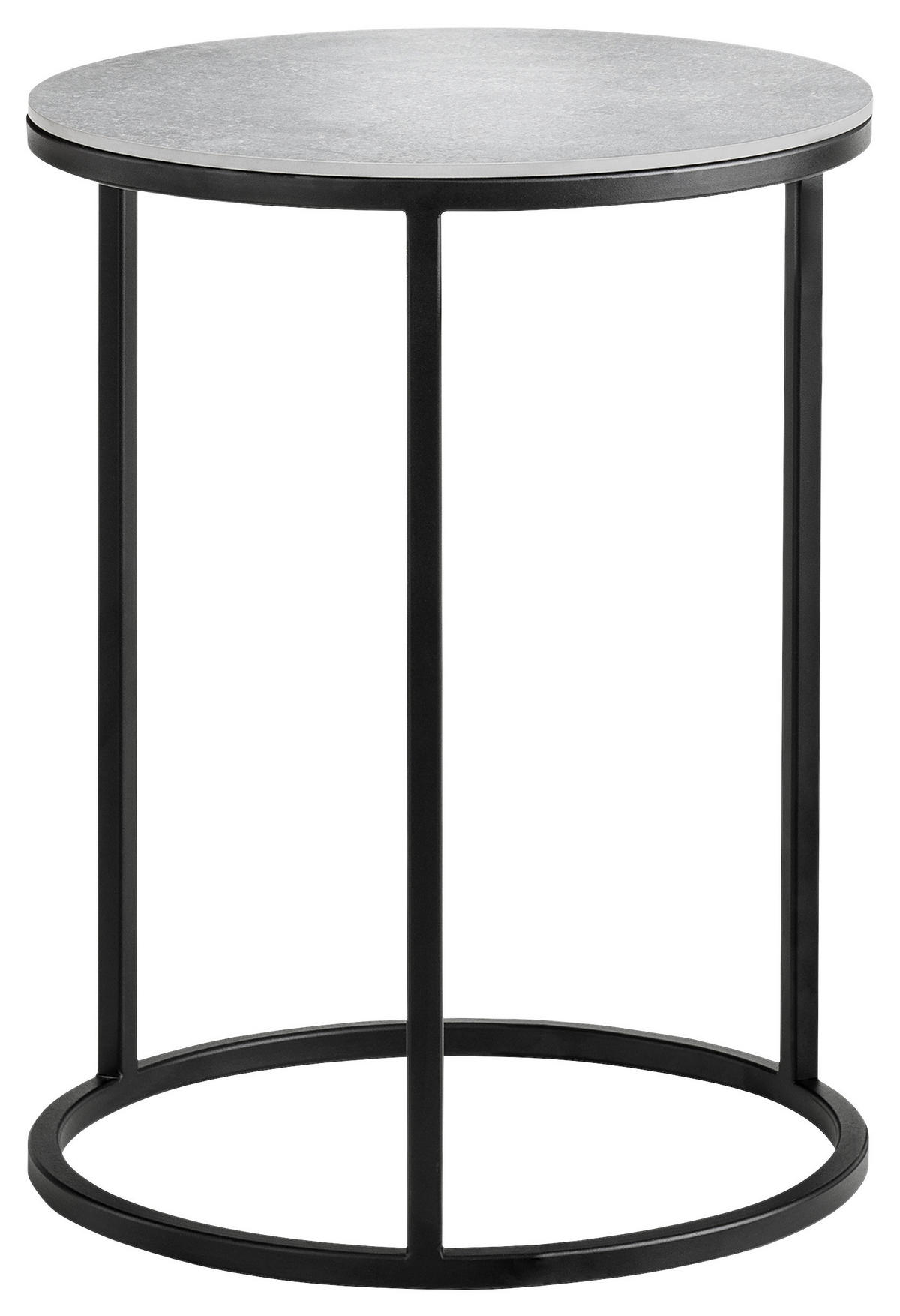 BEISTELLTISCH Metall  - Schwarz/Grau, Design, Keramik/Metall (39/39/54cm) - Johann Jakob