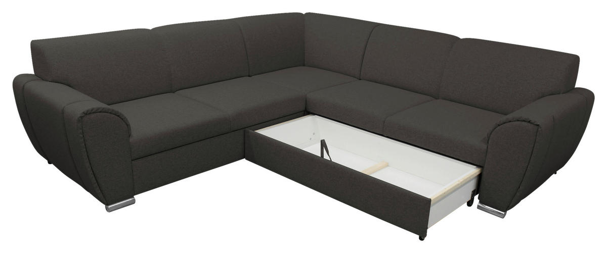 ECKSOFA in Flachgewebe Anthrazit  266/266 cm  - Anthrazit/Silberfarben, Design, Kunststoff/Textil (266/266cm) - Livetastic