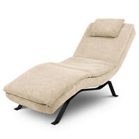 RELAXLIEGE Echtleder Creme  - Creme/Schwarz, Design, Leder/Metall (65/95/171cm) - Celina Home