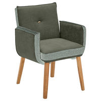 ARMLEHNSTUHL  in Webstoff, Mikrofaser  - Eichefarben/Grün, Design, Holz/Textil (67/86/67cm) - Linea Natura
